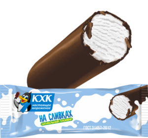 Пломбир На сливках, Мороженое батончик из ванильного пломбира в нежной шоколадной глазури.       