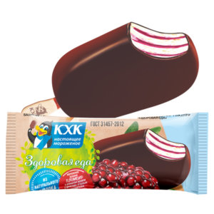 Купить оптом Здоровая еда, Эскимо пломбир с ароматом ванили с фруктово-ягодным наполнителем "Малина-гранат" в шоколадной глазури.