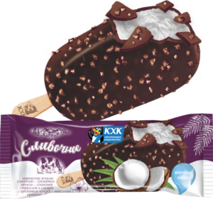 Кокосовое, Сливочное мороженое с кокосовой стружкой в нежной шоколадной глазури с вафельной крошкой