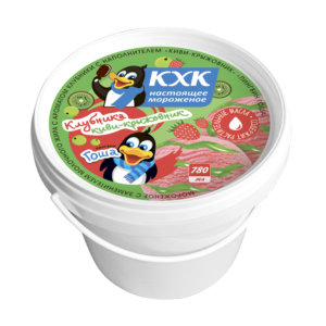 Купить оптом Пингвин Гоша, Мороженое со вкусом клубники с наполнителем киви-крыжовник 